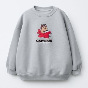 ZARA Gray Sweatshirt with Capybara Design